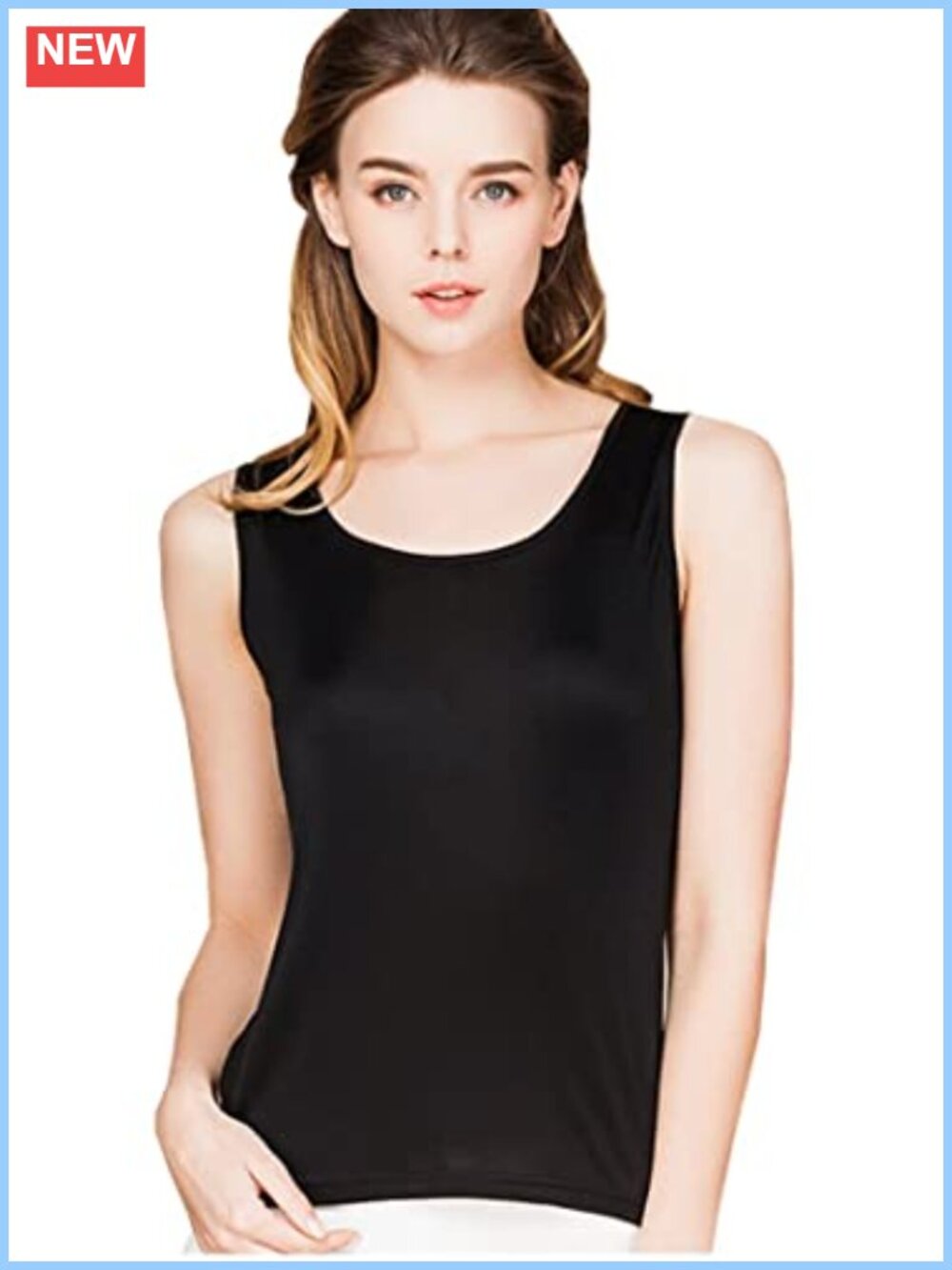 100% Mulberry Silk Tank Top Sleeveless Blouse Summer Breathable
